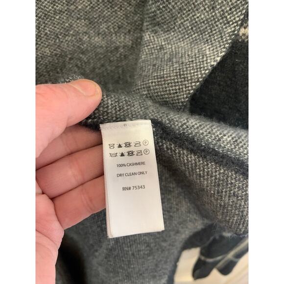 Max Studio sweater 2 ply CASHMERE black / gray checked cardigan coat duster s XS - Picture 6 of 8